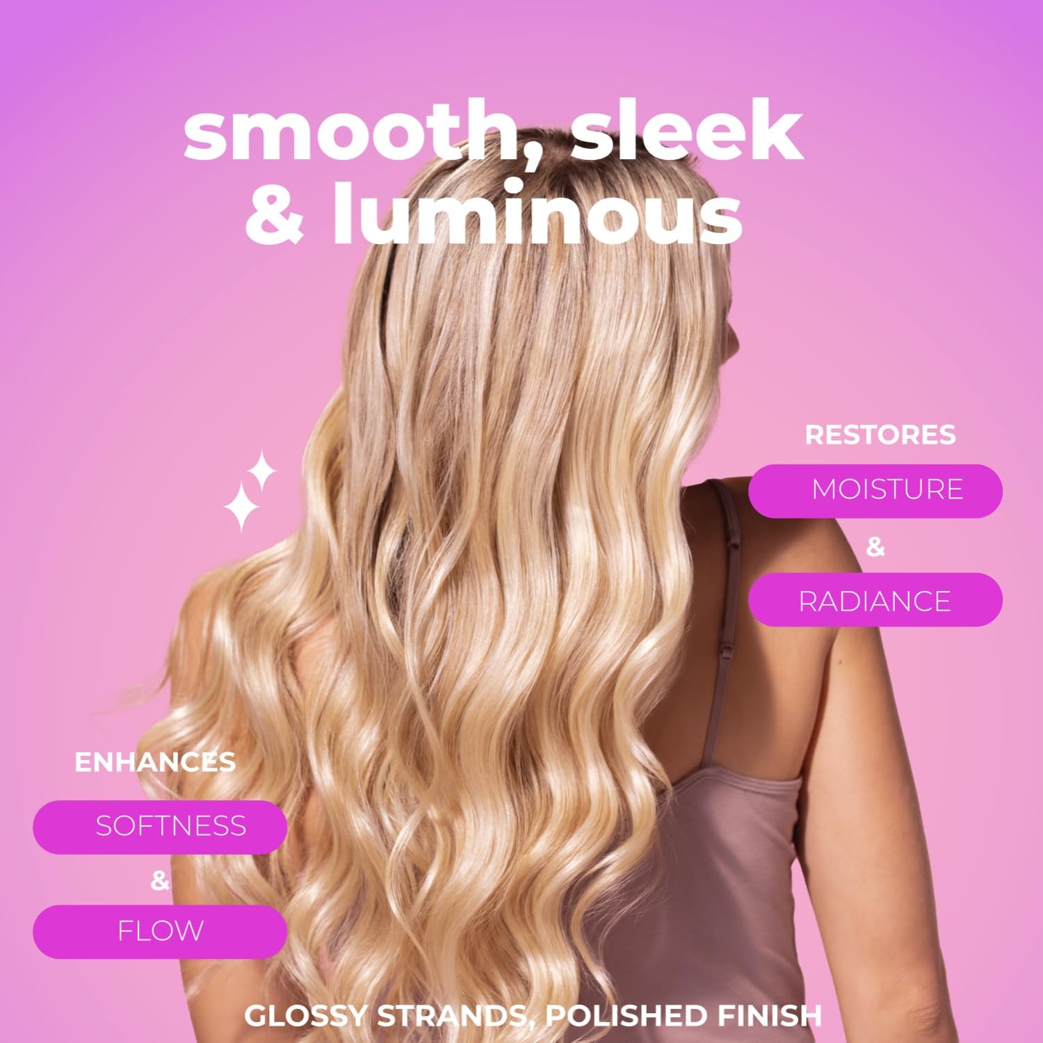 Luseta Glossy Pearl Trio wet hair texture showing smoothness