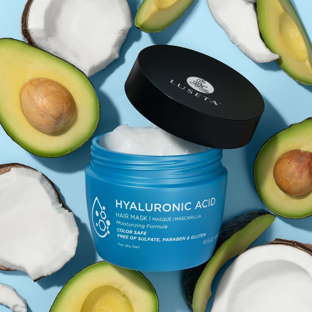 L LUSETA Hyaluronic Acid Hair Mask close-up reveals smooth, luxurious cream for manageable hair