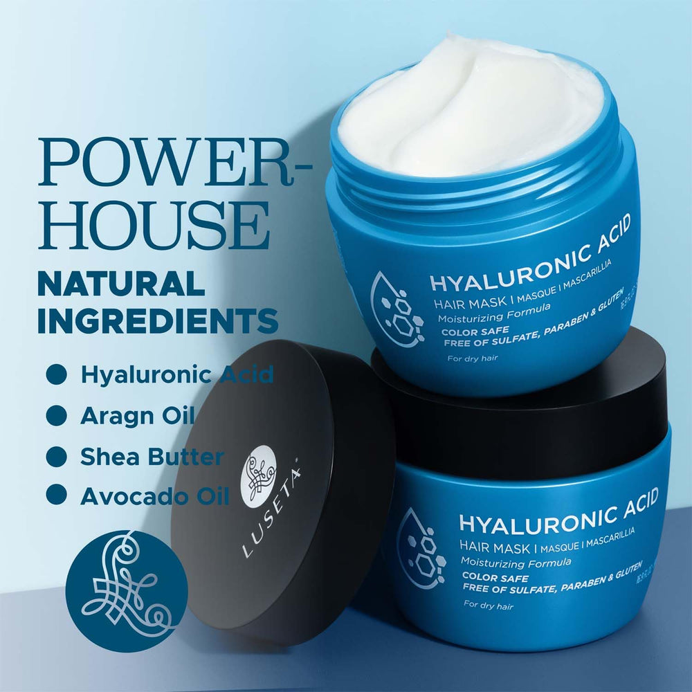 L LUSETA Hyaluronic Acid Hair Mask on dry hair suggests deep conditioning potential