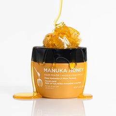 Luseta Manuka Honey Hair Mask rinse action demonstrates shine and softness.