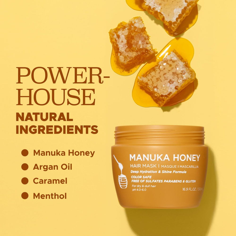 Luseta Manuka Honey Hair Mask texture closeup shows creamy conditioning formula.