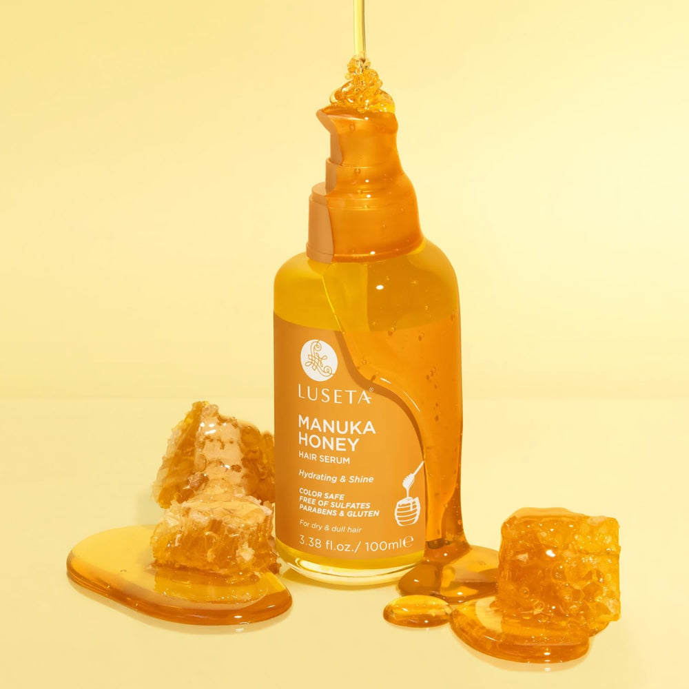 Luseta Manuka Honey Hair Oil on dry hair demonstrates reduced dryness and improved texture.
