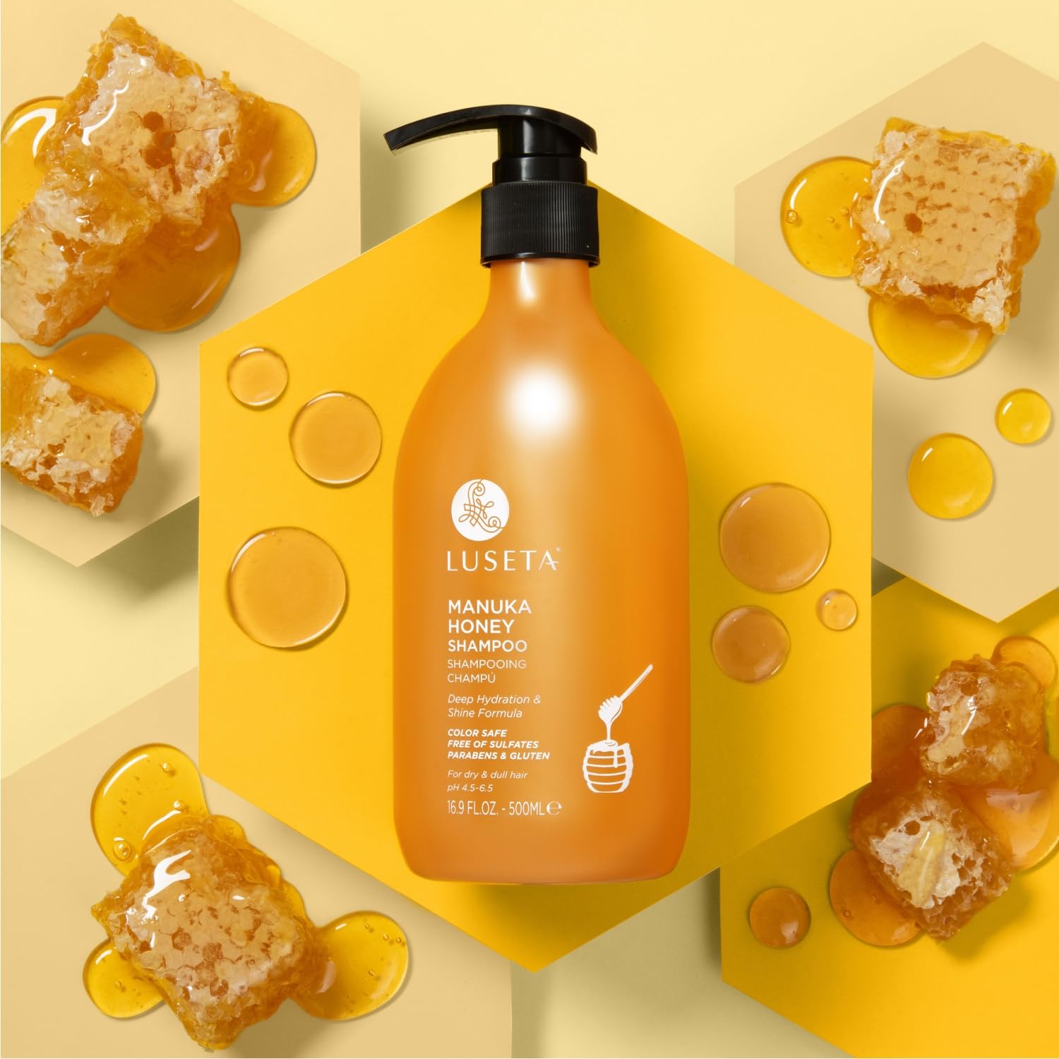 Luseta Manuka Honey Shampoo creamy lather for even scalp cleansing