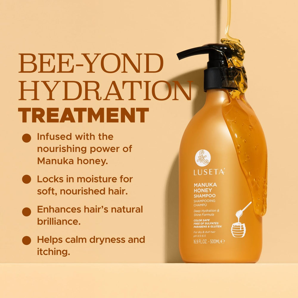 Luseta Manuka Honey Shampoo controls frizz and buildup effectively