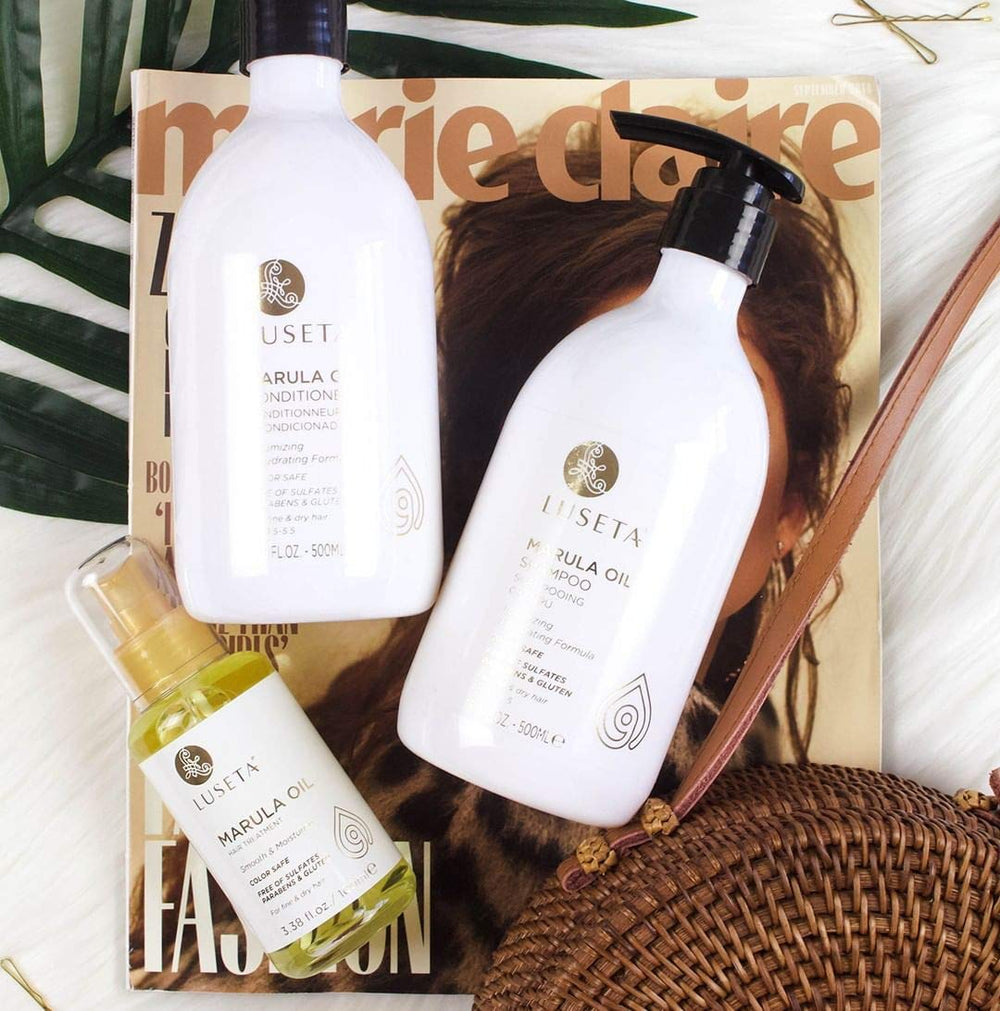 Luseta Marula Oil with Quinoa Seed Extract supports healthy follicles and resilience