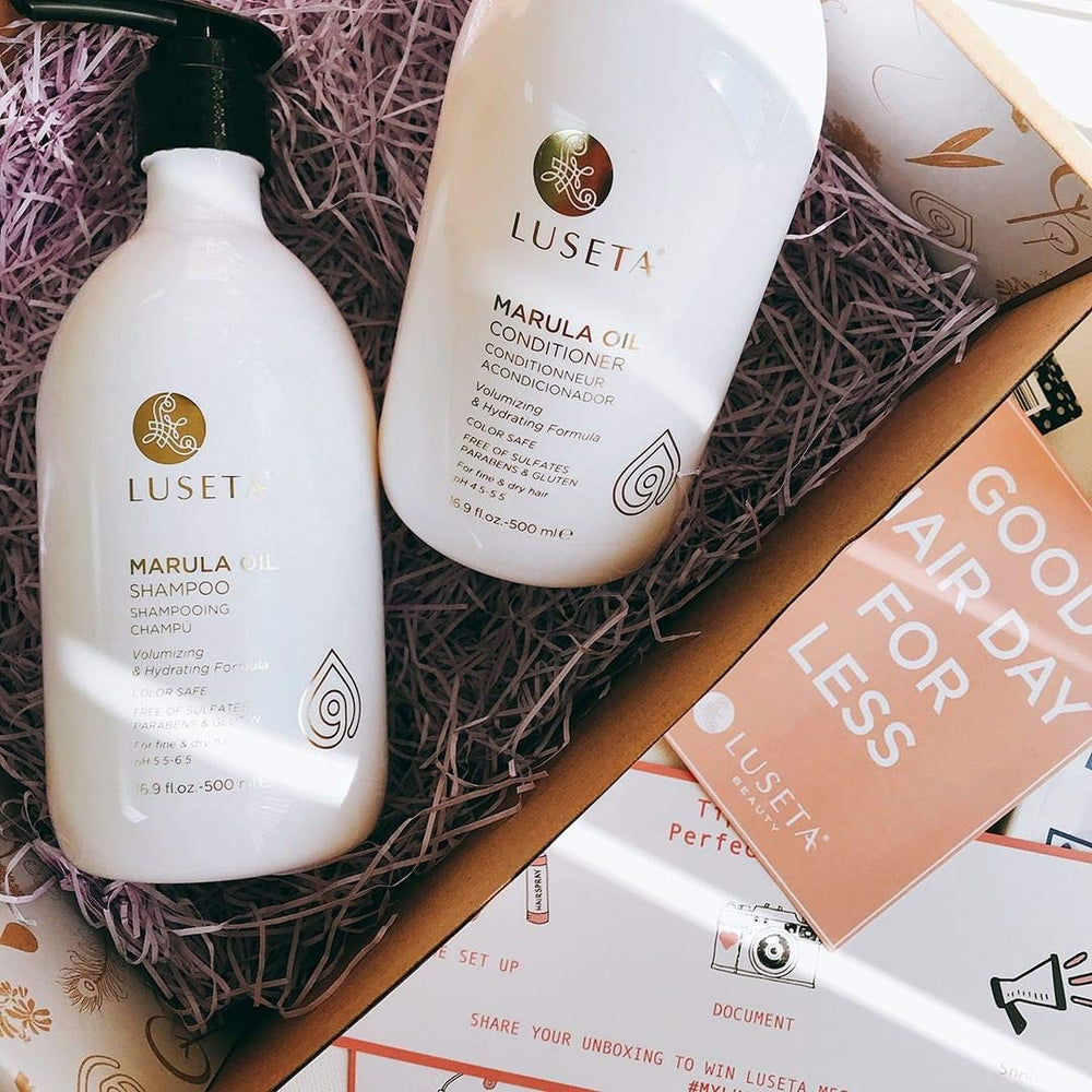Luseta Marula Oil serum dispense action suggests easy leave-in nourishment