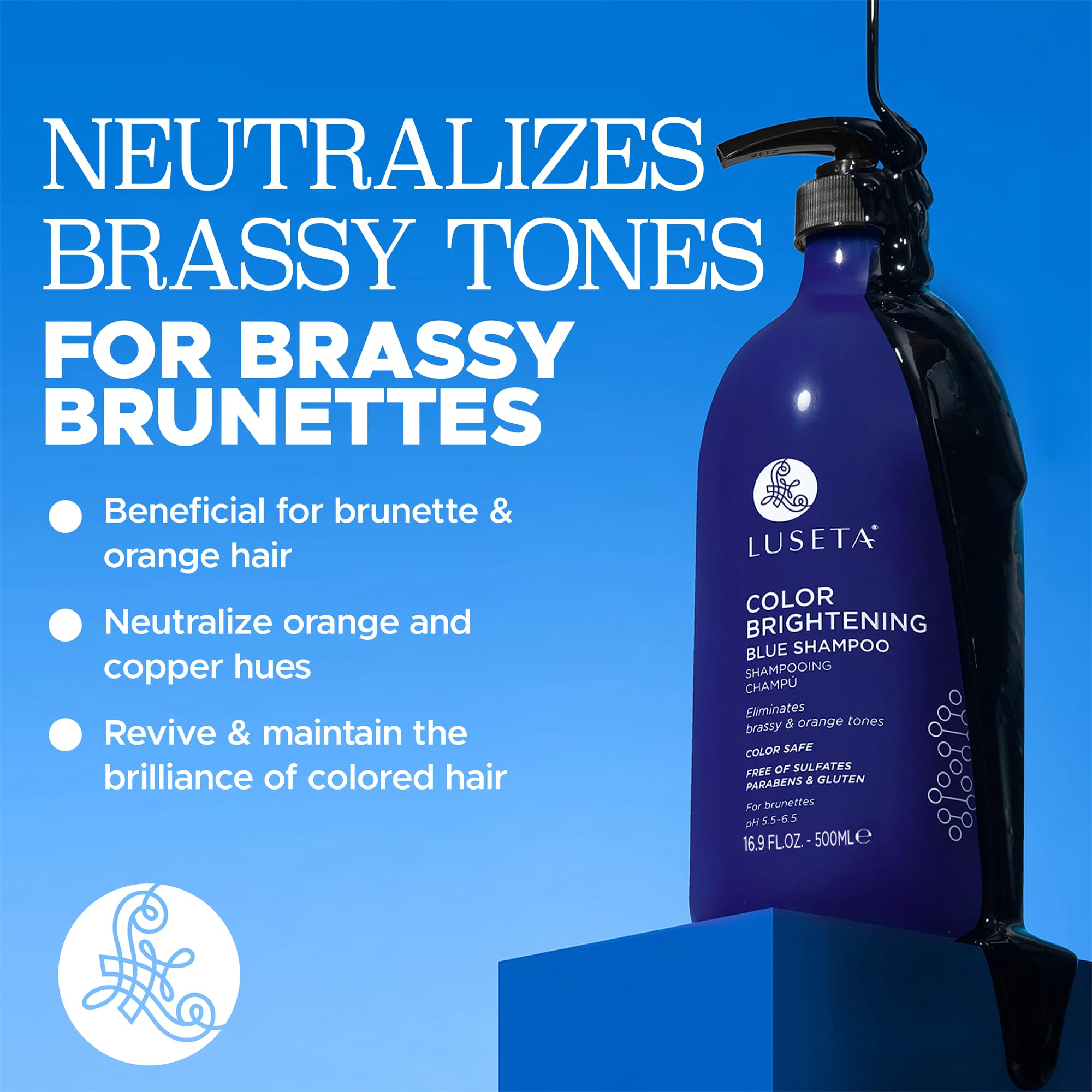 Luseta neutralizes orange hues in color-treated hair for balanced brunettes