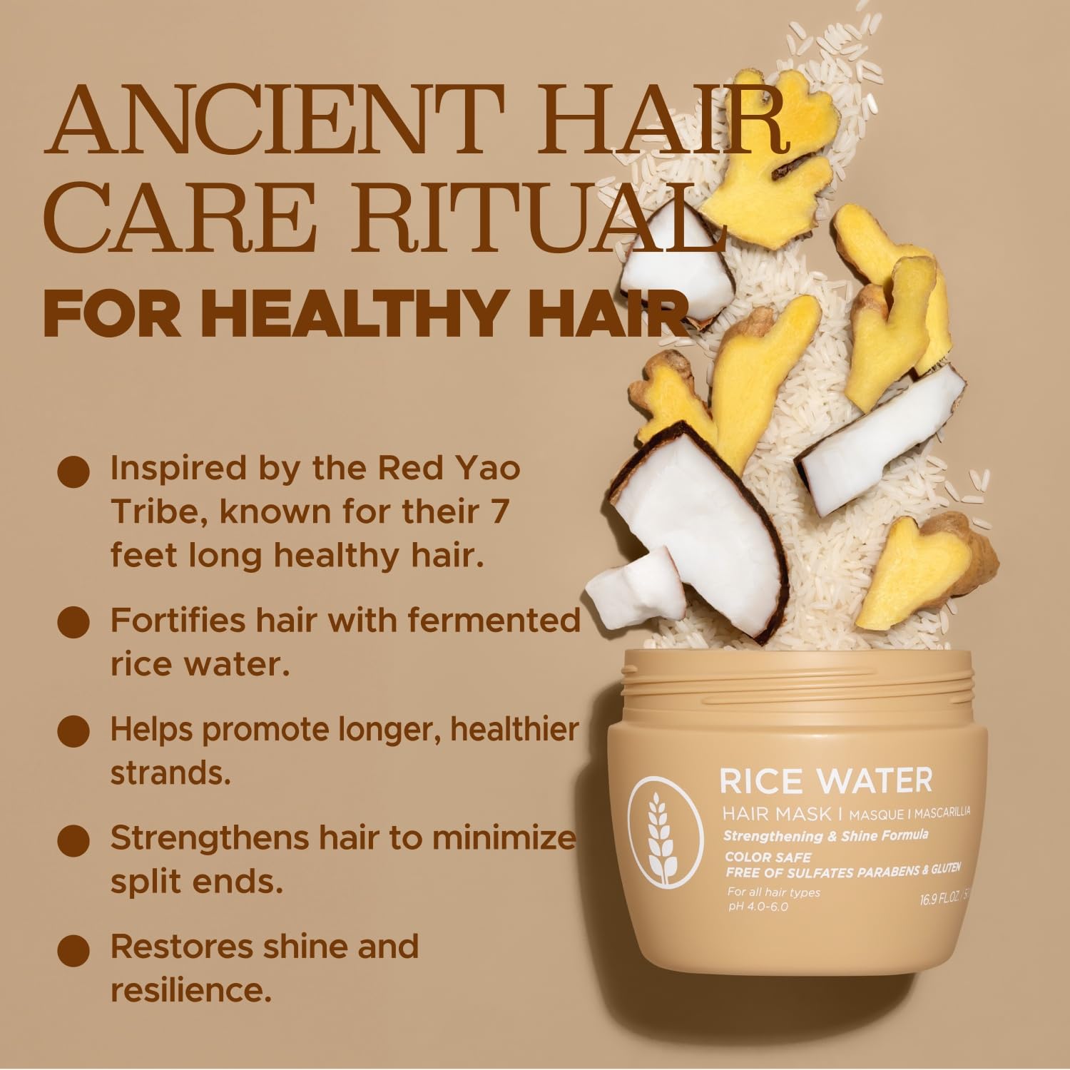 Luseta Rice Water Mask texture close-up shows creamy, hydrating formula.