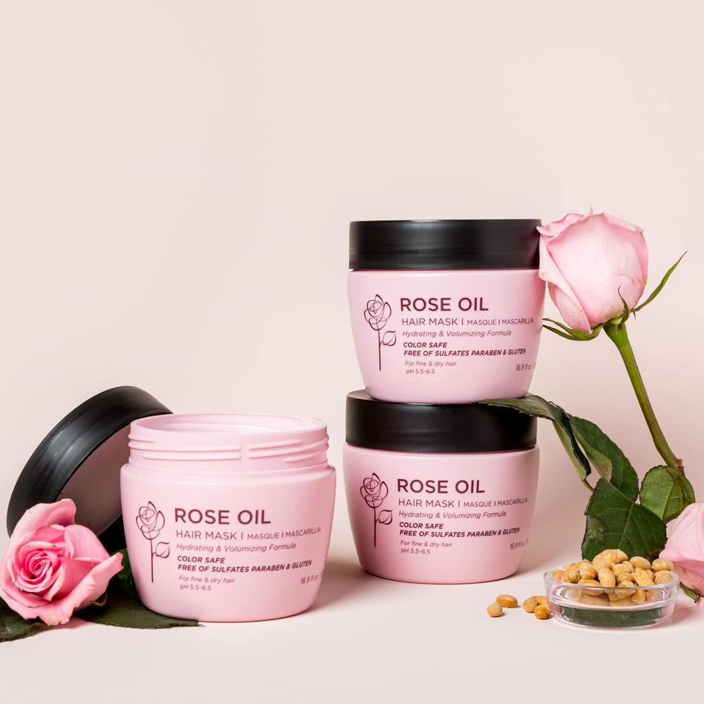Applying Luseta Rose Oil Hair Mask helps detangle and distribute evenly