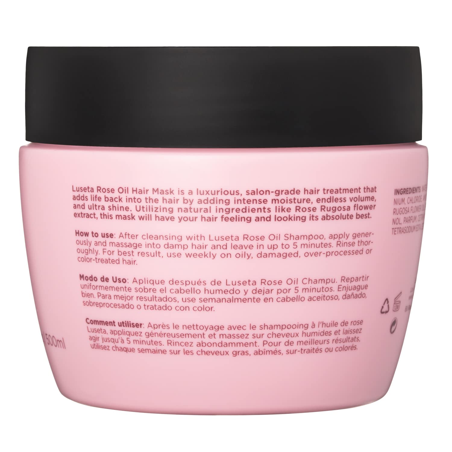 Finished Luseta Rose Oil Hair Mask look reveals soft, shiny hair