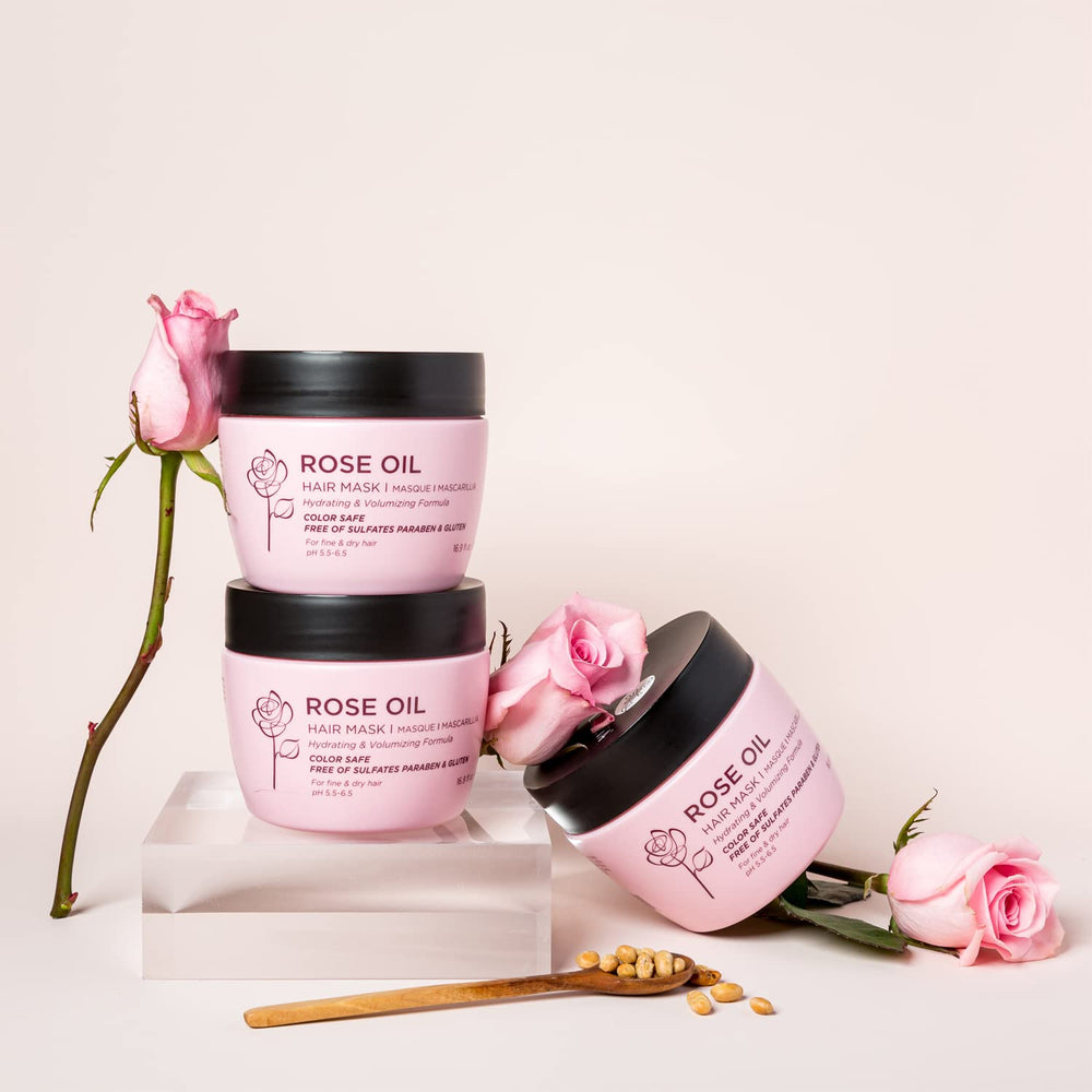 Close-up of rose extract in Luseta formula for nourishing care