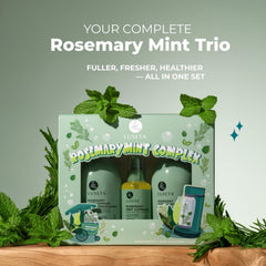 Luseta Rosemary Mint Shampoo bottle side view highlighting nourishing formula