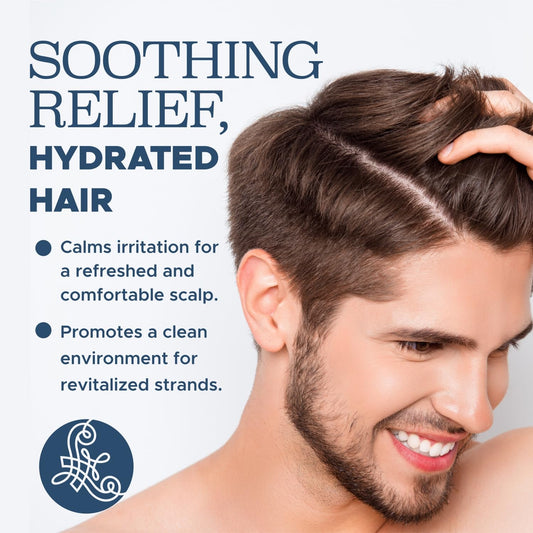 Luseta Scalp-Balancing Shampoo label closeup emphasizes salicylic acid for exfoliating buildup.