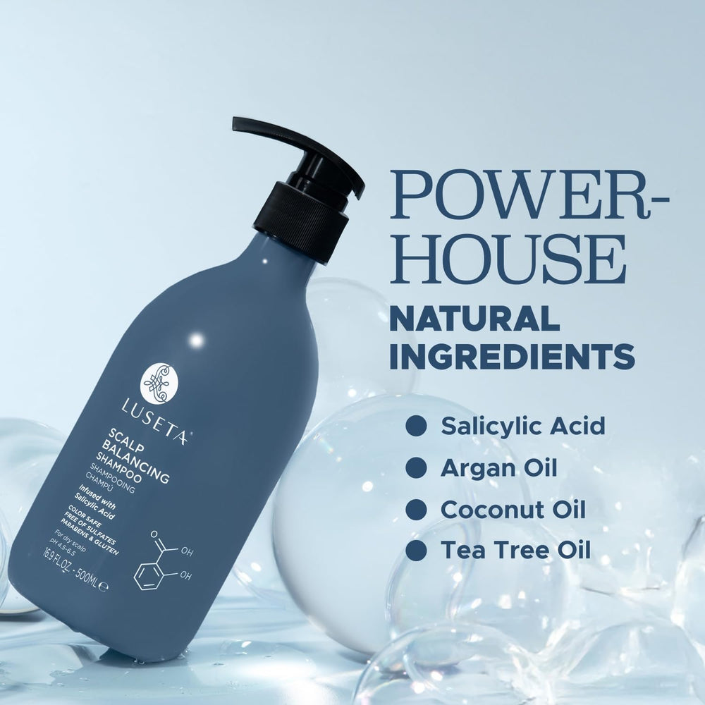 Luseta Scalp-Balancing Shampoo lather foam conveys lightweight hydration for soft, manageable hair.