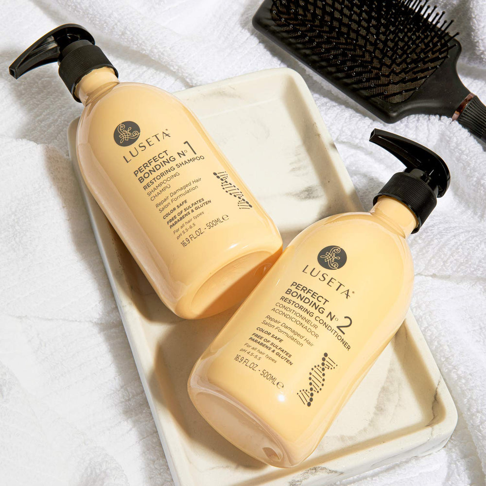 Sulfate-free badge on Luseta packaging communicates gentle cleansing.