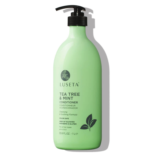 Luseta Tea Tree Mint Conditioner bottle on shelf for refreshed scalp