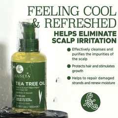 Luseta Tea Tree Oil closeup amber bottle with premium packaging