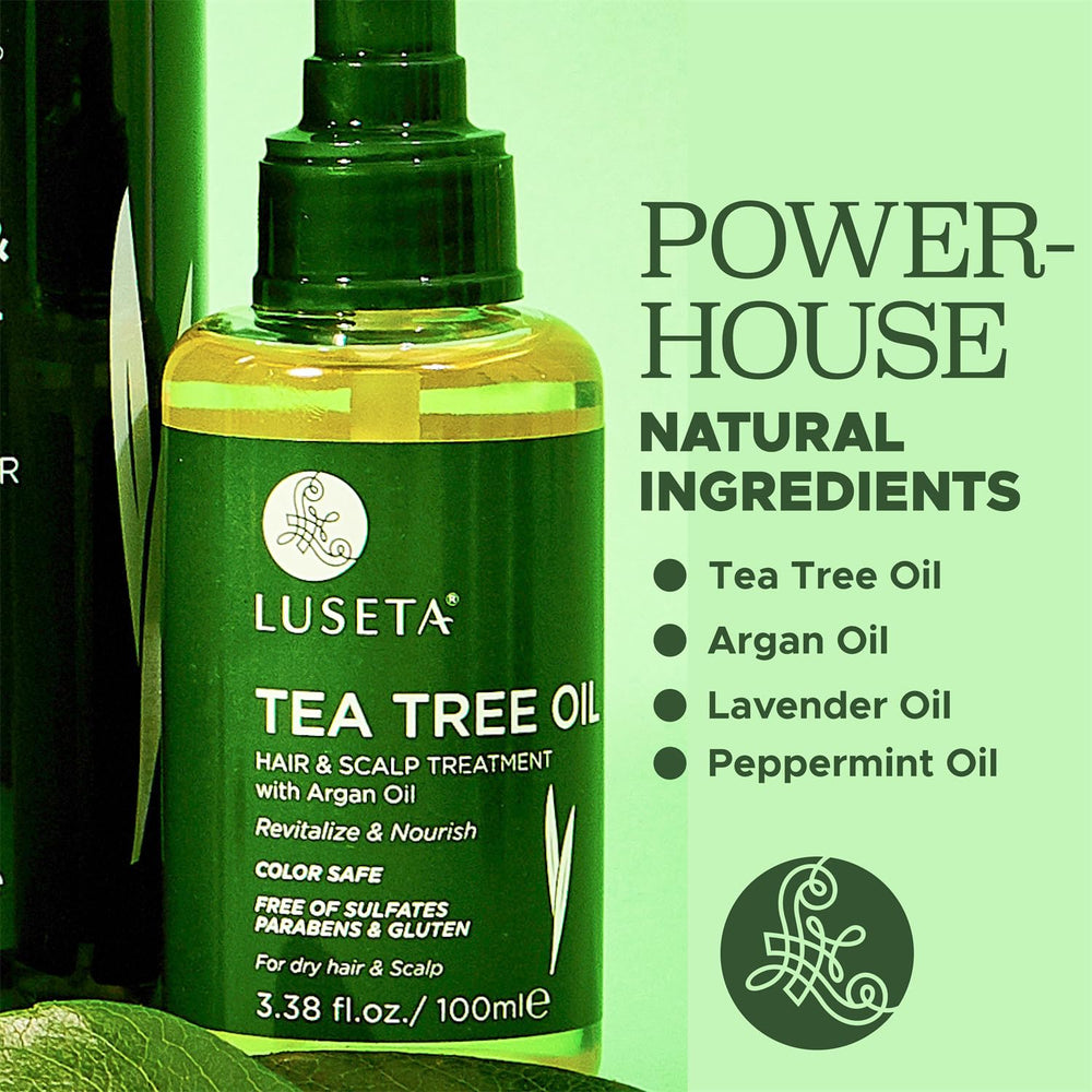 Luseta Tea Tree Oil ends application on hair for mid-length care