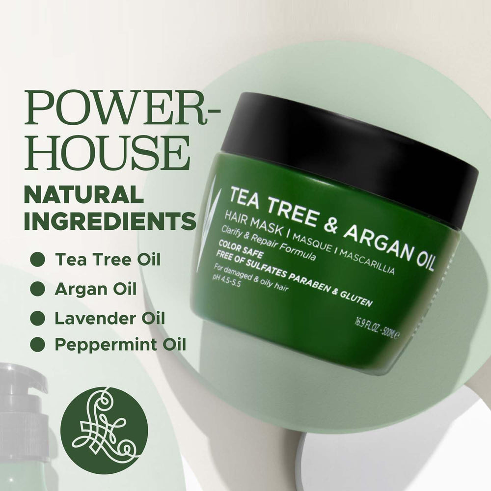 Application of Luseta Tea Tree Oil Hair Mask on damp hair for quick treatment