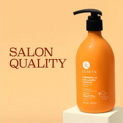 Color-treated hair remains vibrant after using Luseta Turmeric & Collagen shampoo.