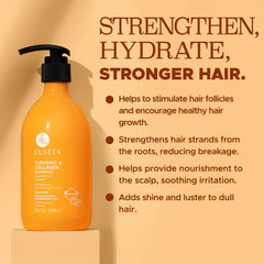 Luseta Turmeric & Collagen shampoo lather ready to cleanse the scalp.