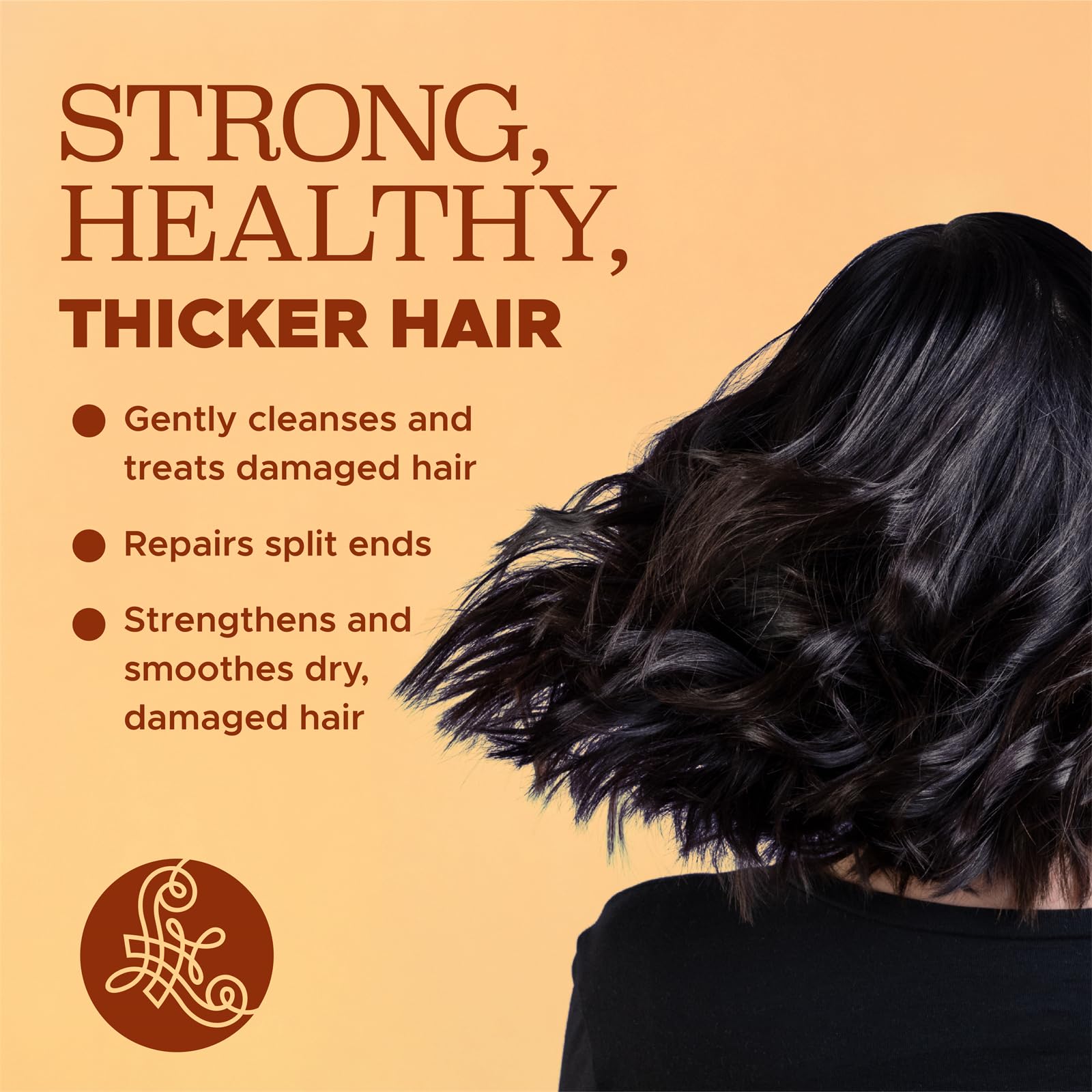 Luseta Turmeric & Collagen shampoo bottle pour shows cleansing action for thicker-hair.
