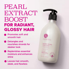 Luseta Glossy Pearl Conditioner model portrait hinting at controlled frizz and shine