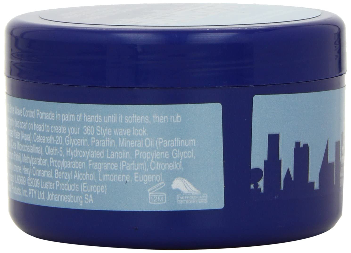 Luster's S-Curl 360 Wave Control Pomade with wave brush ready for shaping.