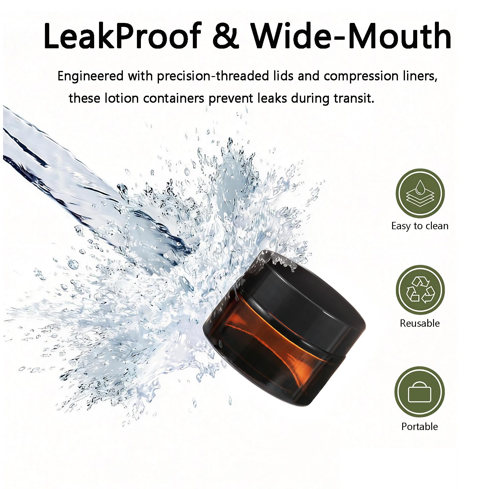 Lustervial Black Label 16-pack cosmetic jars organize skincare kits with practical, spill-resistant design.