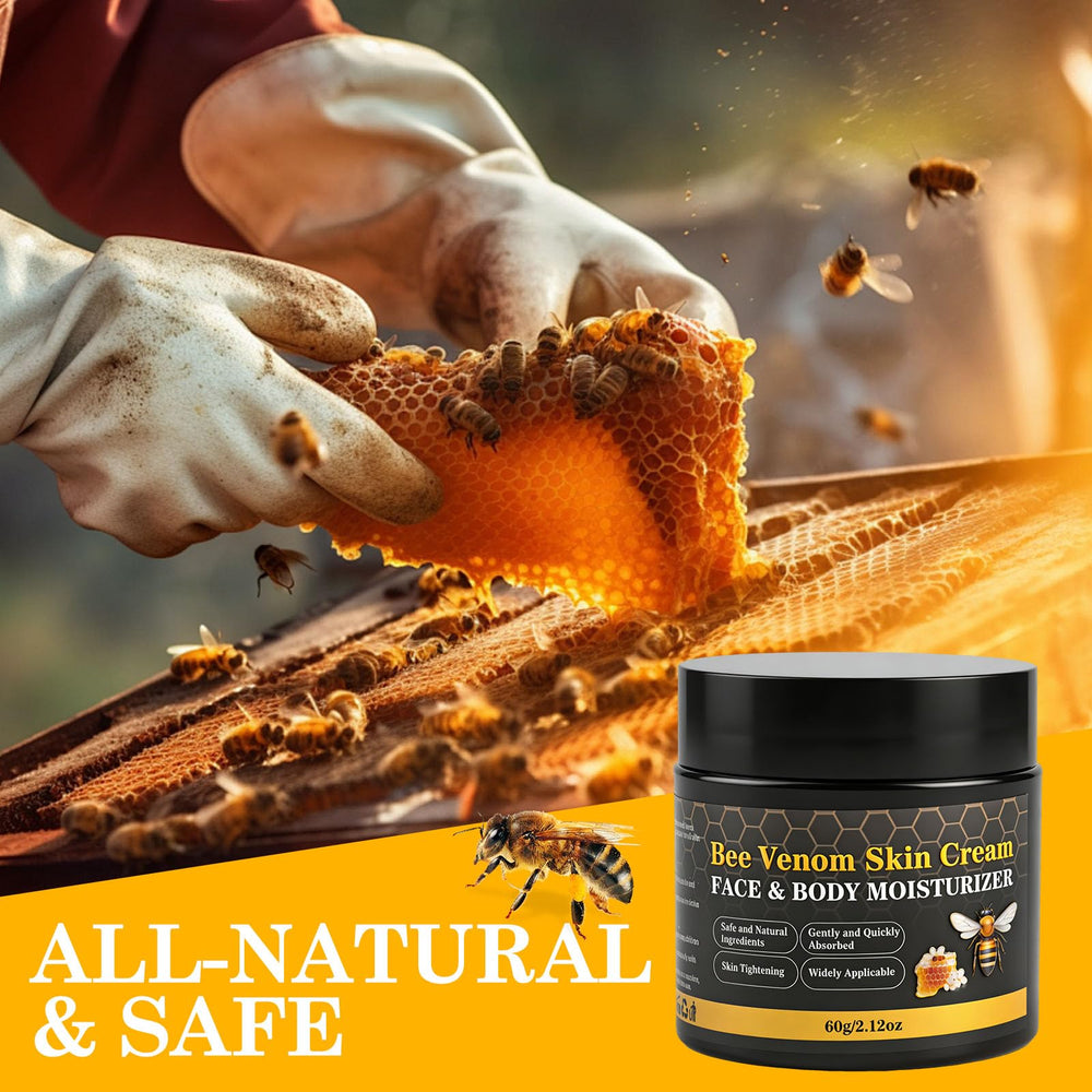 Lustrchron Bee Venom Cream applied on the face for firmer look