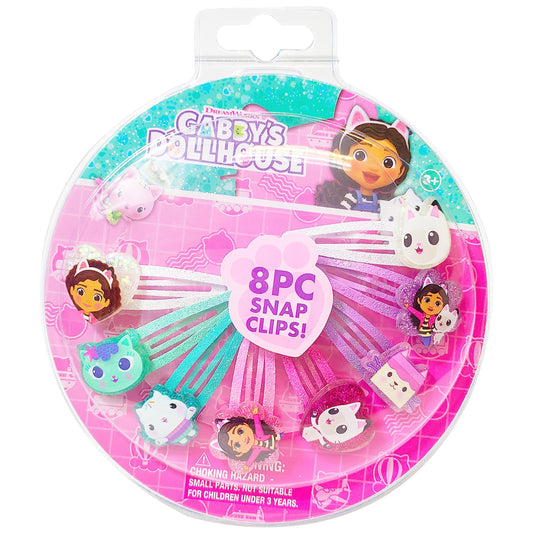 LUV HER Gabby's Dollhouse snap clips in a colorful 8-pack for quick, secure styling