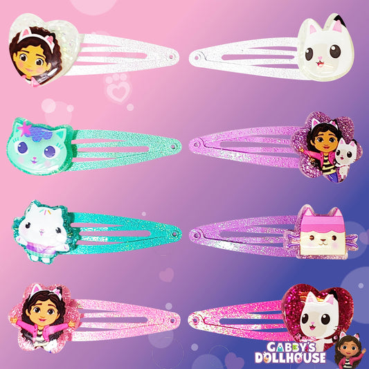 Bright multi-color Gabby's Dollhouse clips for playful everyday hairstyles