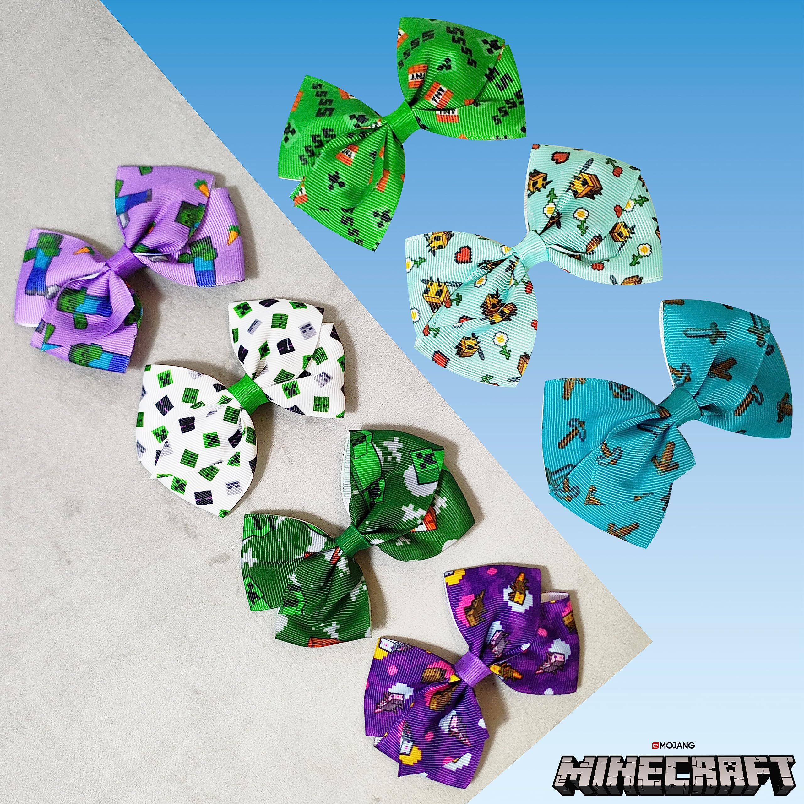 LUV HER Minecraft kids hair bows packaging ready for gifting