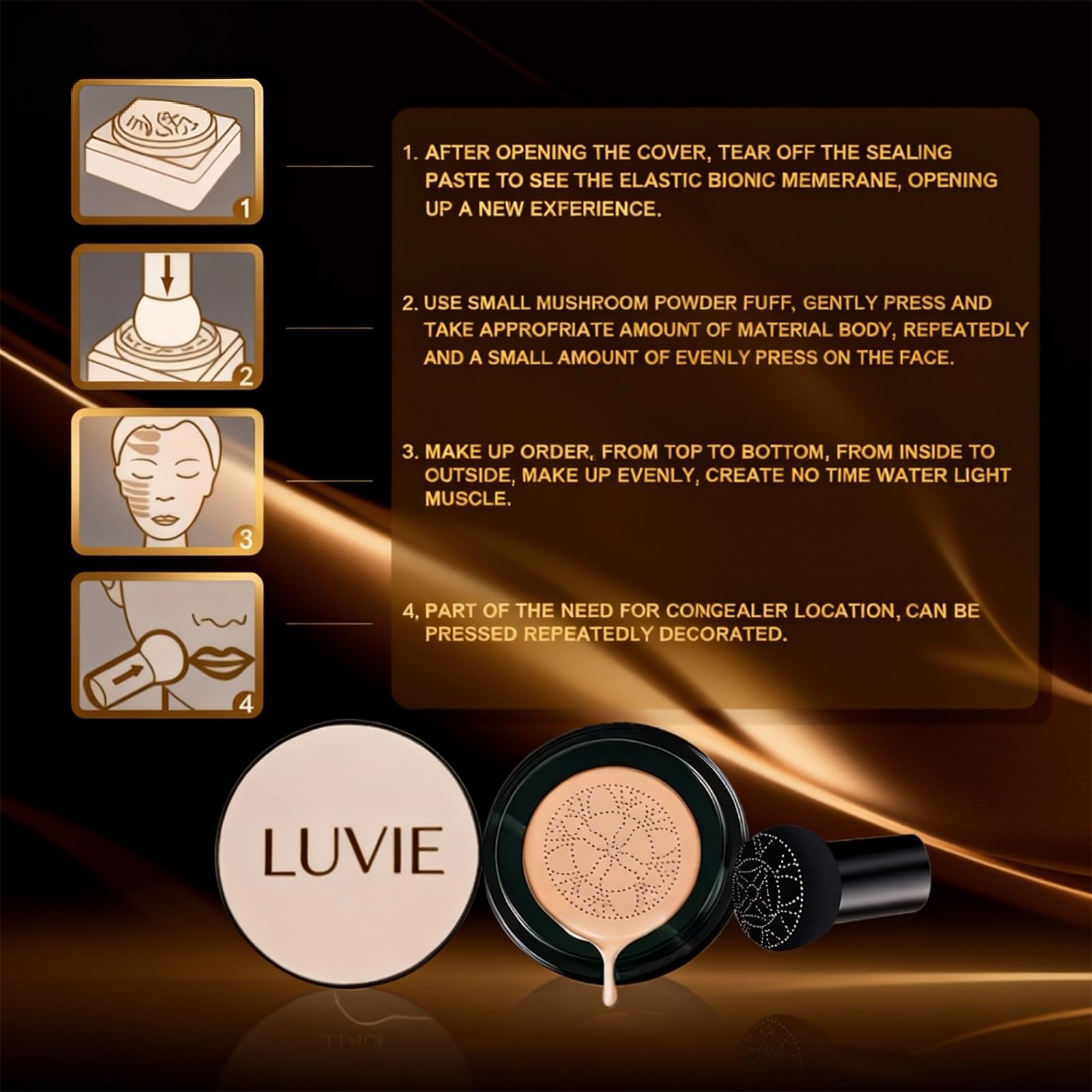 Luvie Foundation Cushion helps even skin tone with controlled coverage.