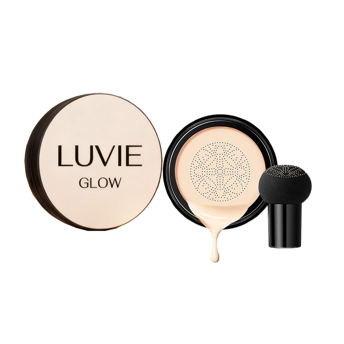 Luvie Glow Foundation Cushion Ivory compact for natural, even skin tone