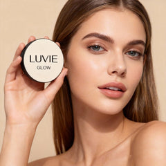 Luvie Glow Foundation Cushion with mushroom head applicator for precise application.