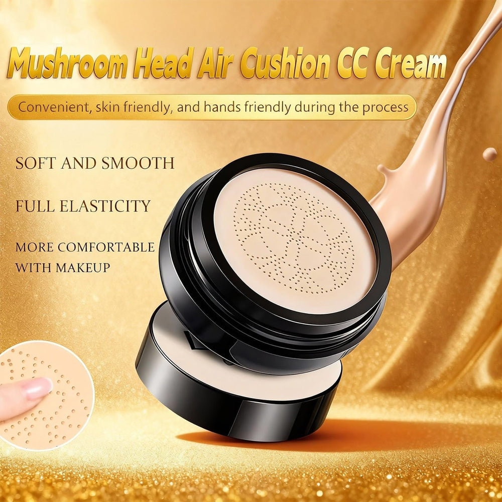 Close-up of Luvie Foundation Cushion texture showing lightweight, breathable formula.