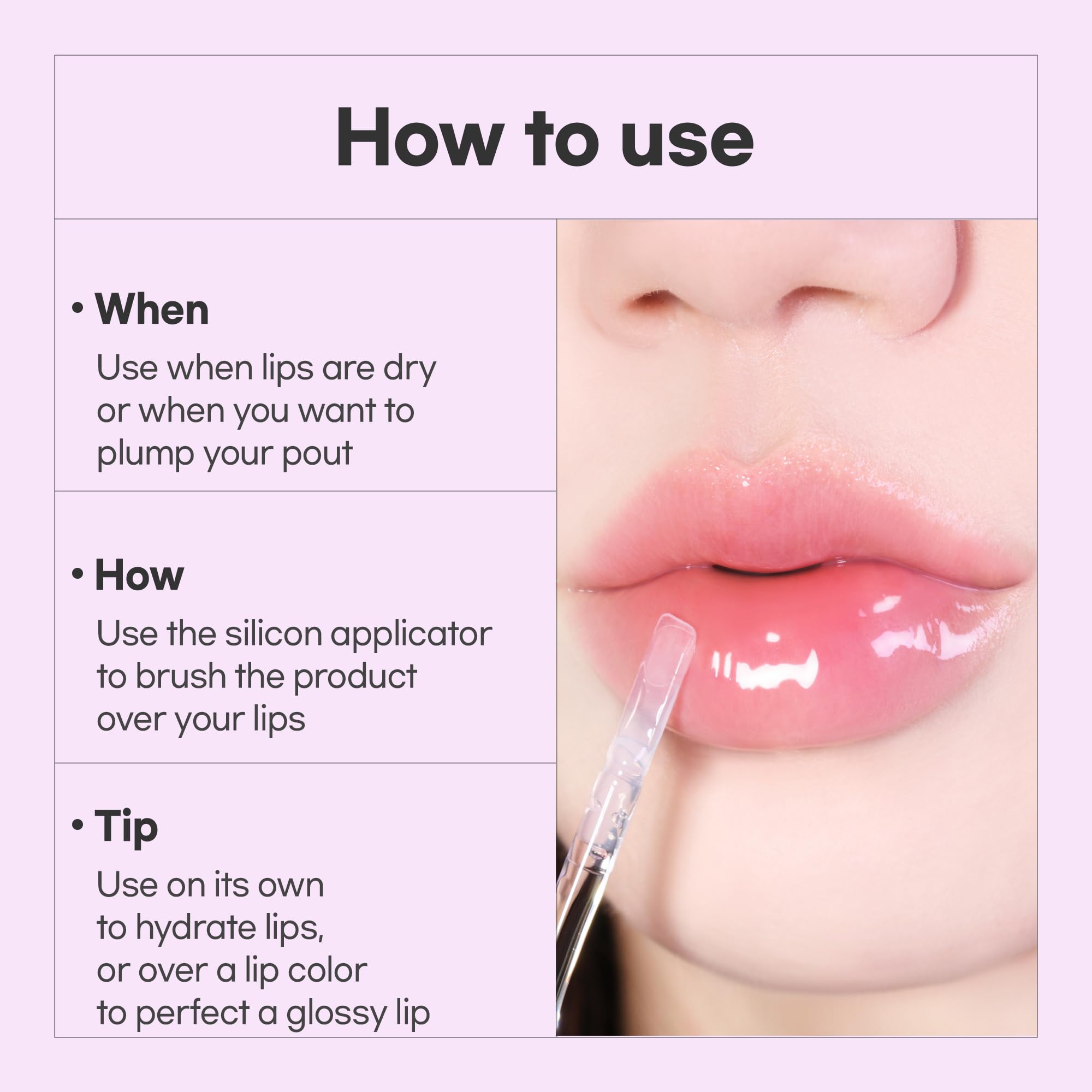 LUVUM close-up shiny lips show a hydrated, smooth finish