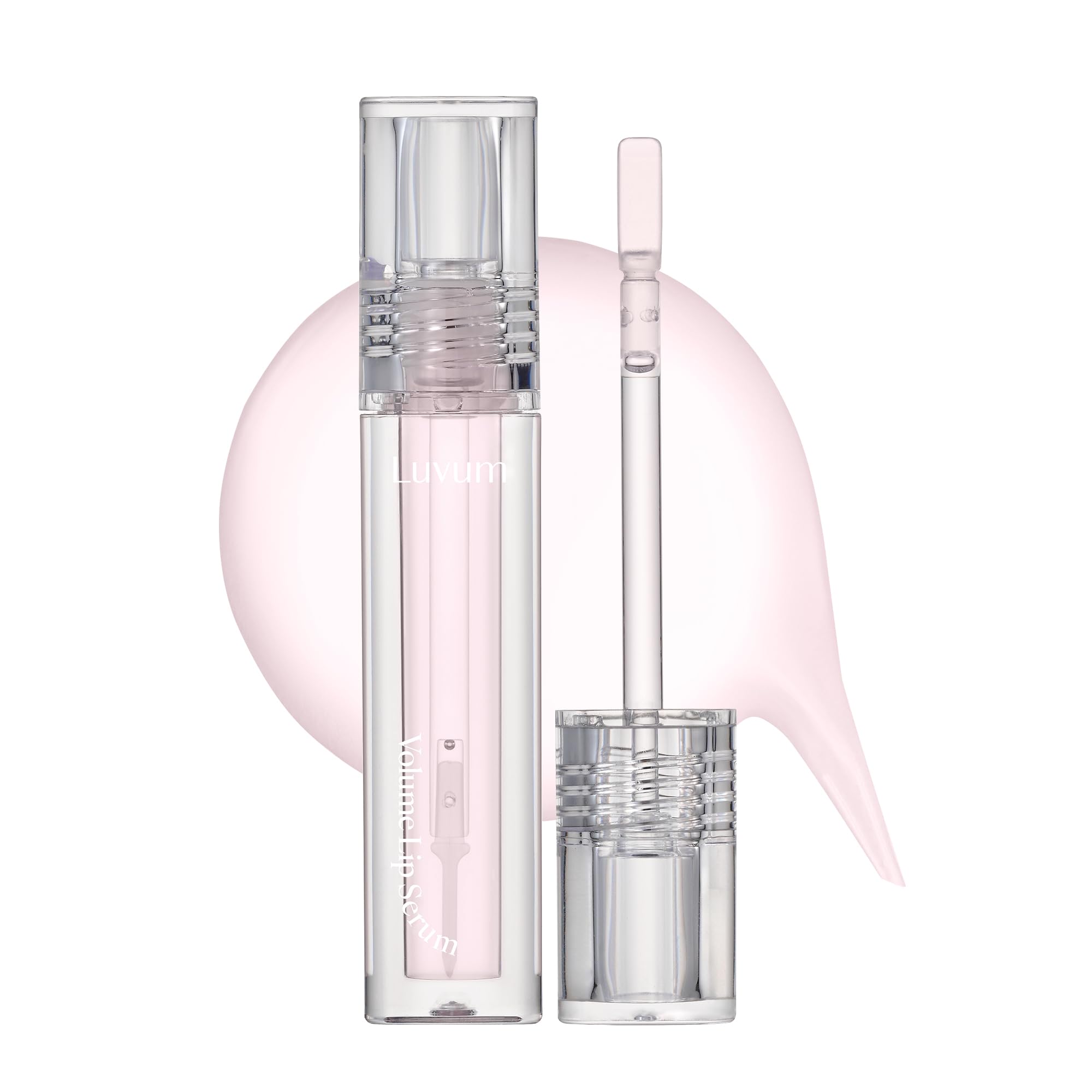 LUVUM Volume Lip Serum bottle showing plump-looking effect for fuller lips