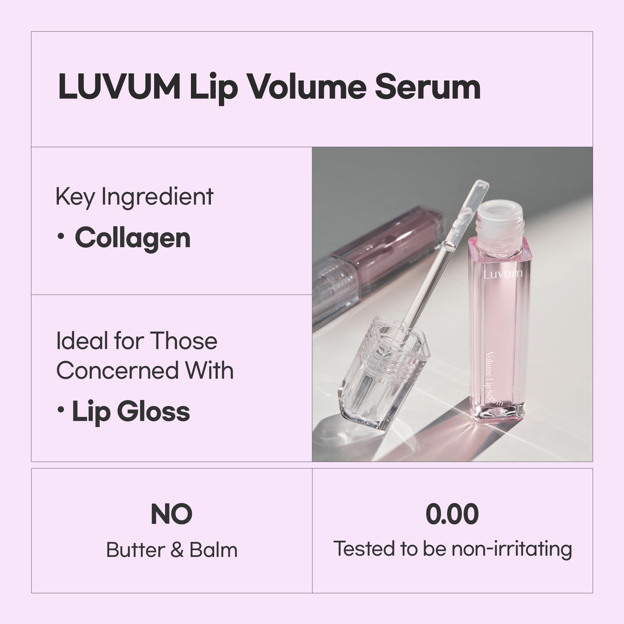 LUVUM Volume Lip Serum wand demonstrates easy, precise application
