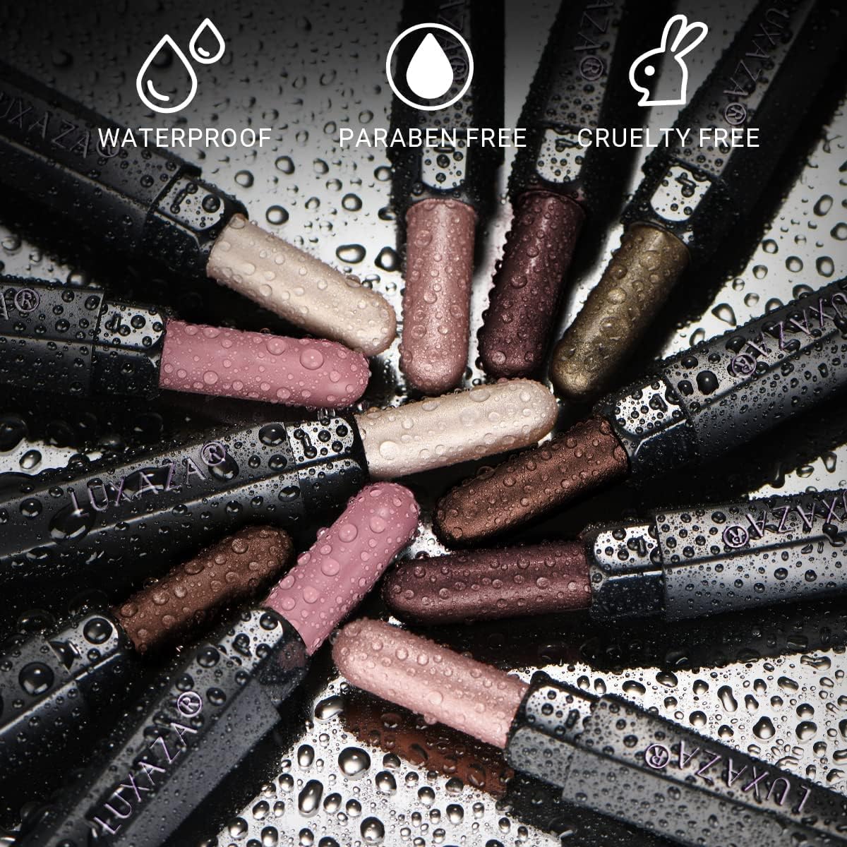 Luxaza blending brush on the pencil for quick smudging and finishing