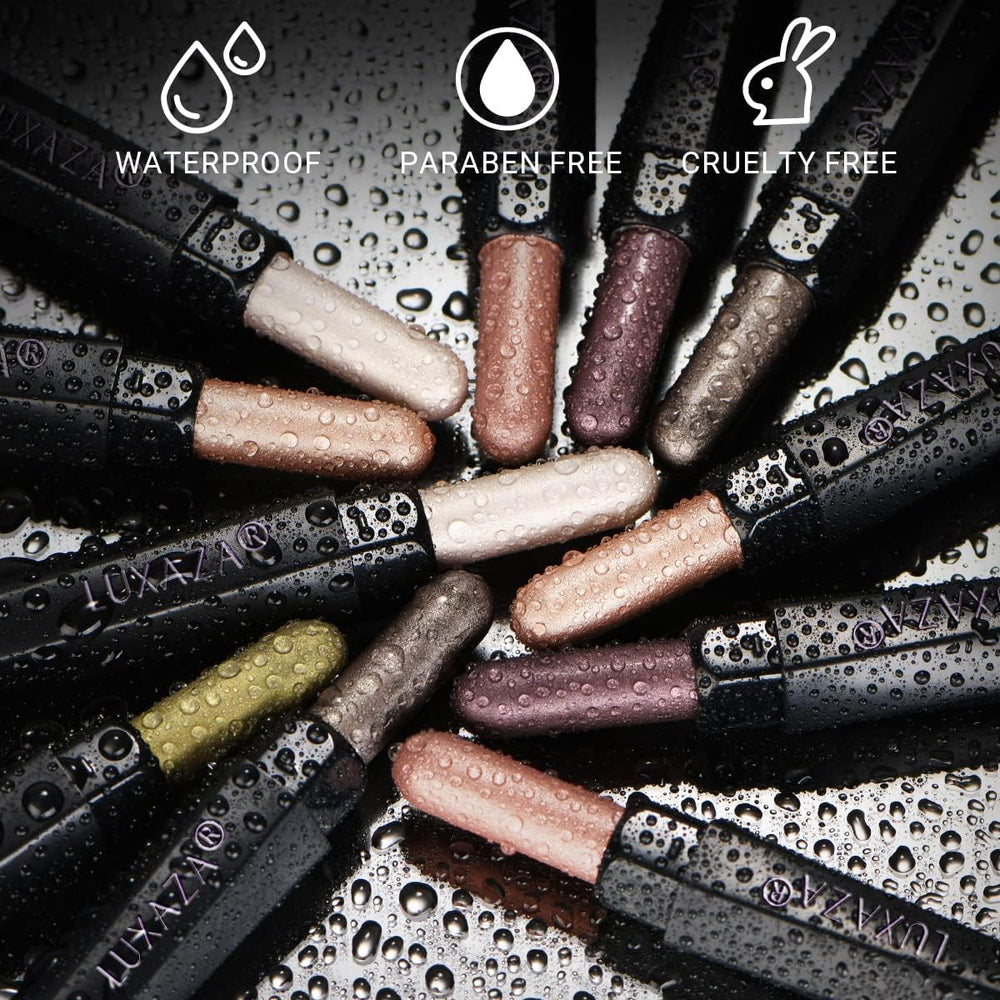 LUXAZA Champagne Pink Eyeshadow Stick creamy texture glides on effortlessly.