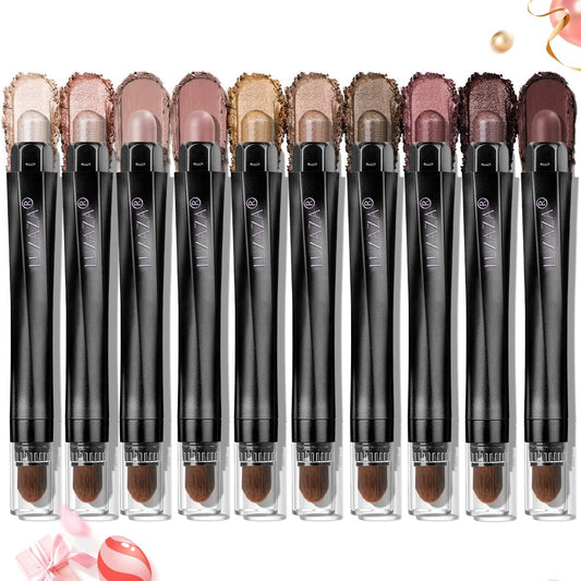 Luxaza Eyeshadow Stick shimmer brown metallic swatch for bold color payoff.