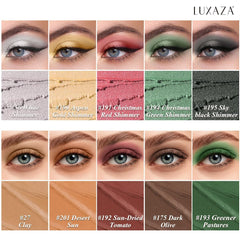 LUXAZA creamy pigment for smooth, crease-free application.