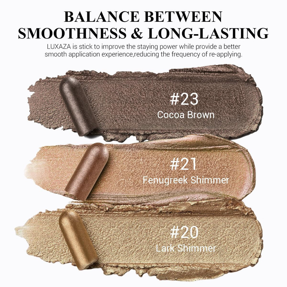 Luxaza Pro Brown Eyeshadow Stick with integrated brush for precise blending