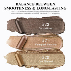 Luxaza Pro Brown Eyeshadow Stick with integrated brush for precise blending