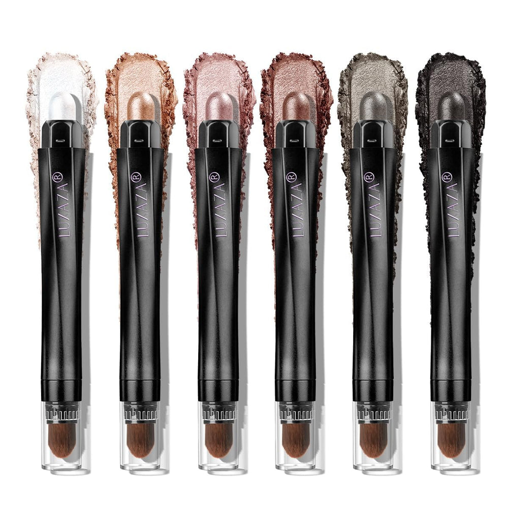 LUXAZA PRO brown eyeshadow stick set with six versatile neutral shades for daily looks.