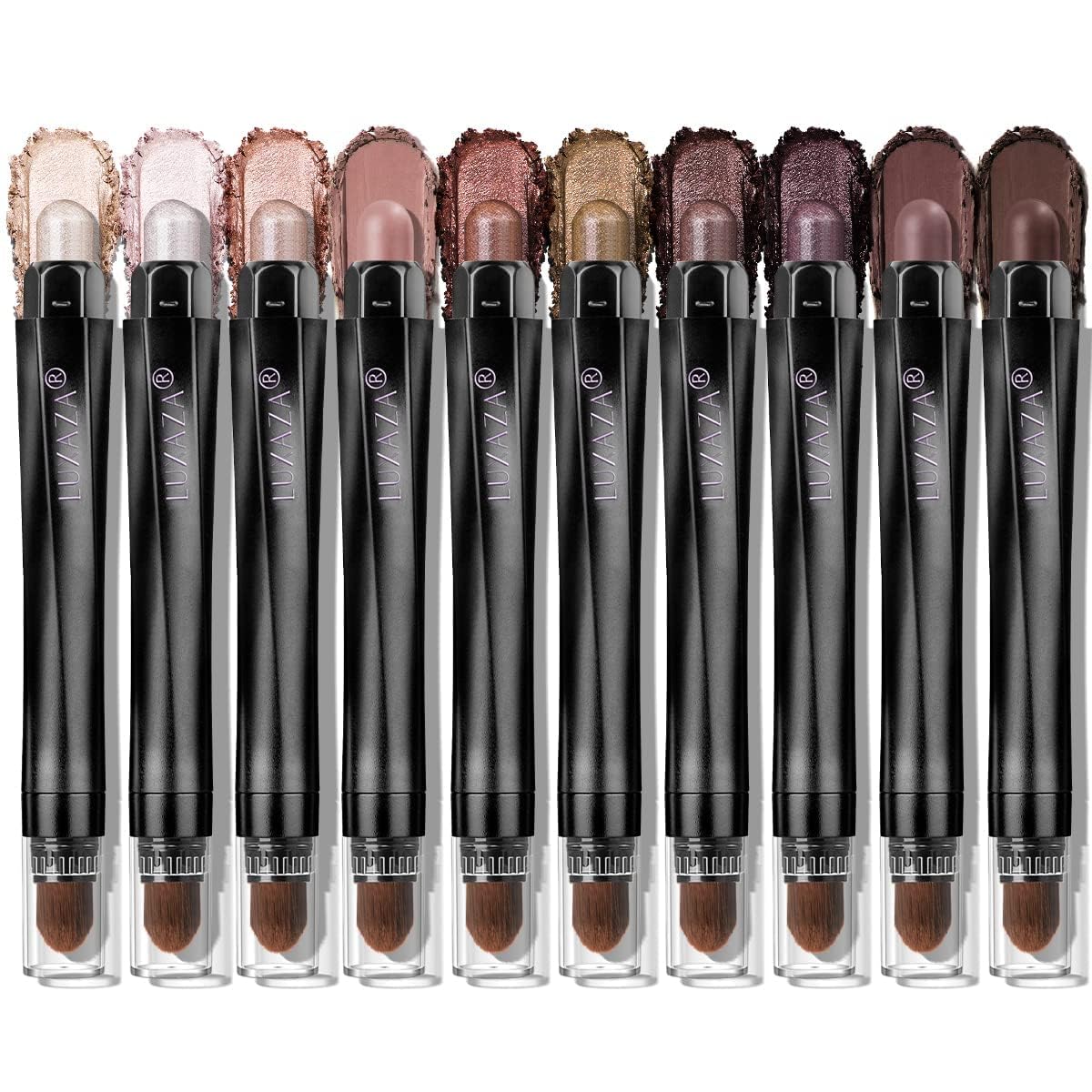 LUXAZA PRO packaging of brown eyeshadow sticks for gifting and storage.