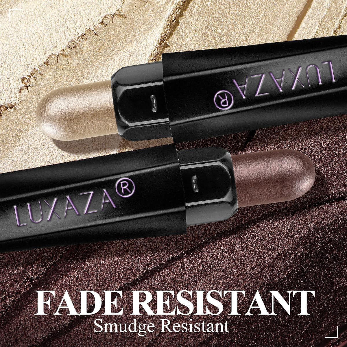 LUXAZA PRO brown eyeshadow stick shade range offers versatile taupe mauve neutrals.