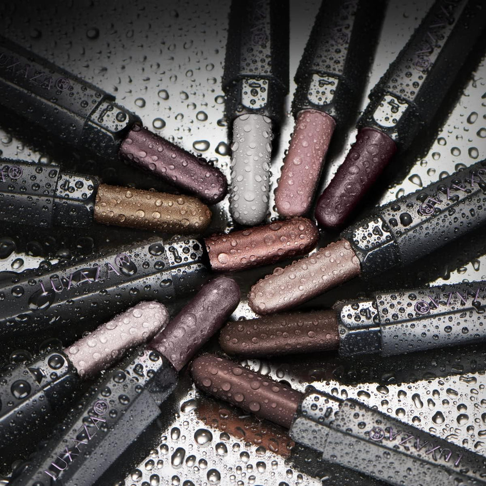 LUXAZA PRO swatches reveal rich pigmentation and smooth glide.